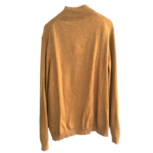 TASSO ELLA- MENS BROWN PULL OVER ZIP-UP NECK 100% COTTON LONG SLEEVE SWEATER XXL - Picture 2 of 6